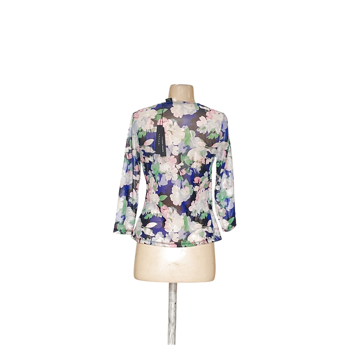 Tahari Floral Mesh Blouse