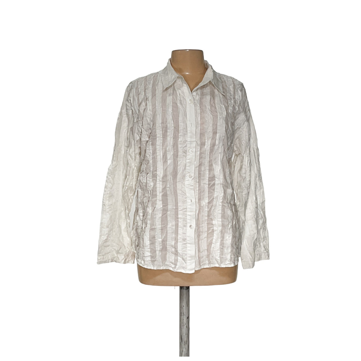 Chico's White 100% Cotton Button-Up Top