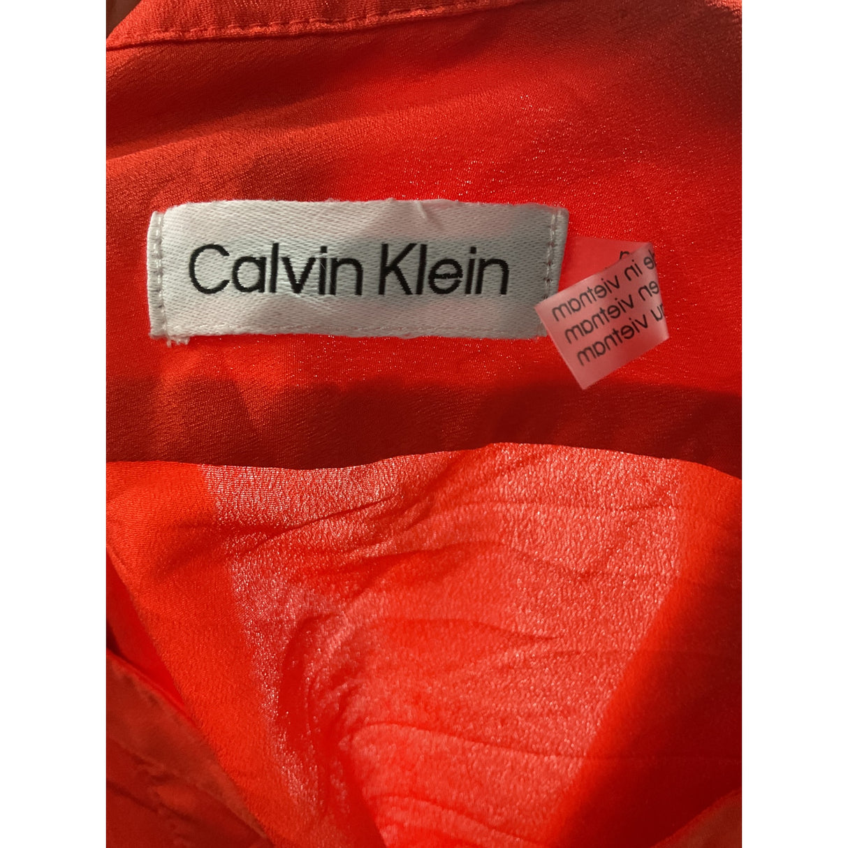 Calvin Klein Orange Button-Up Top Size M