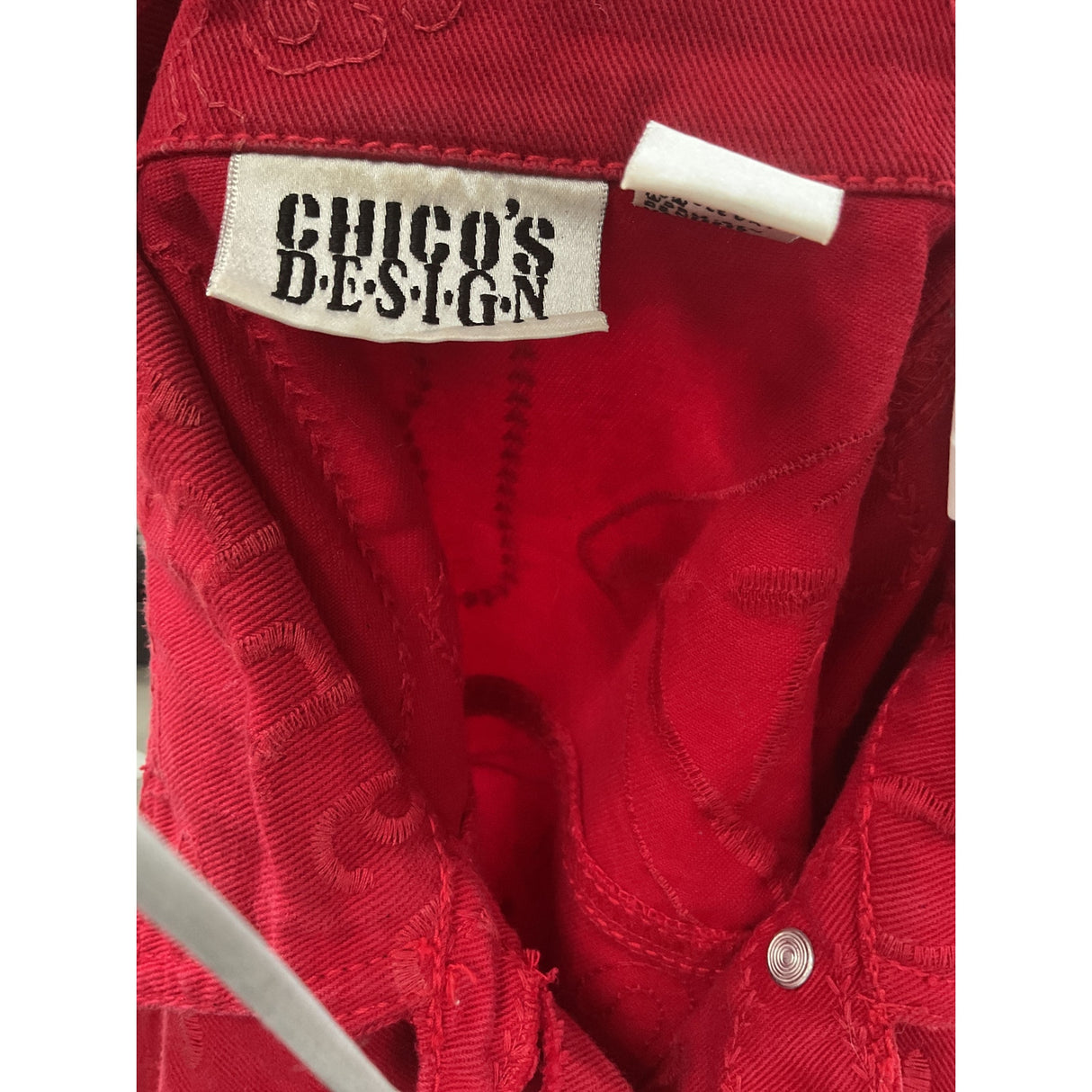 Chico's Red Cotton Basic Jacket