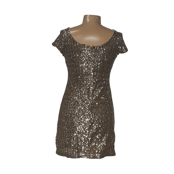 WHBM Gold Shift Dress XS