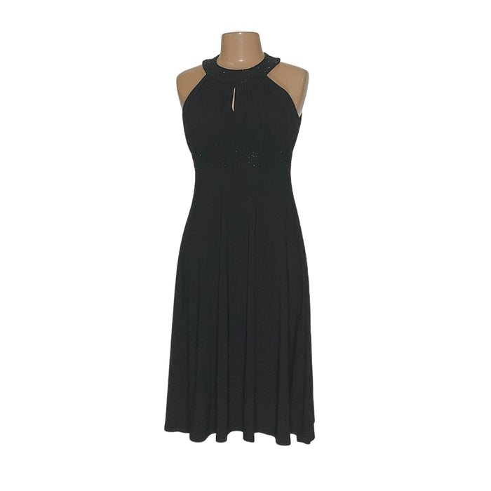 JESSICA HOWARD Black Wrap Midi Dress - Size 12