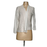 Tahari White Linen Cardigan - Women's XL