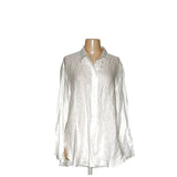 ZARA White Linen Button-Up Top