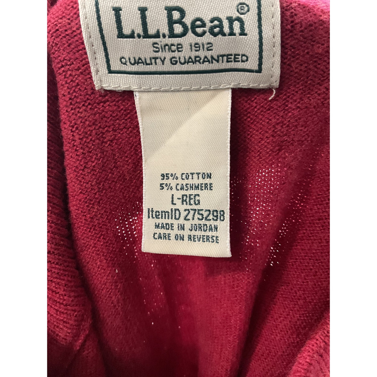 Red L.L. Bean Henley Sweater Men's L