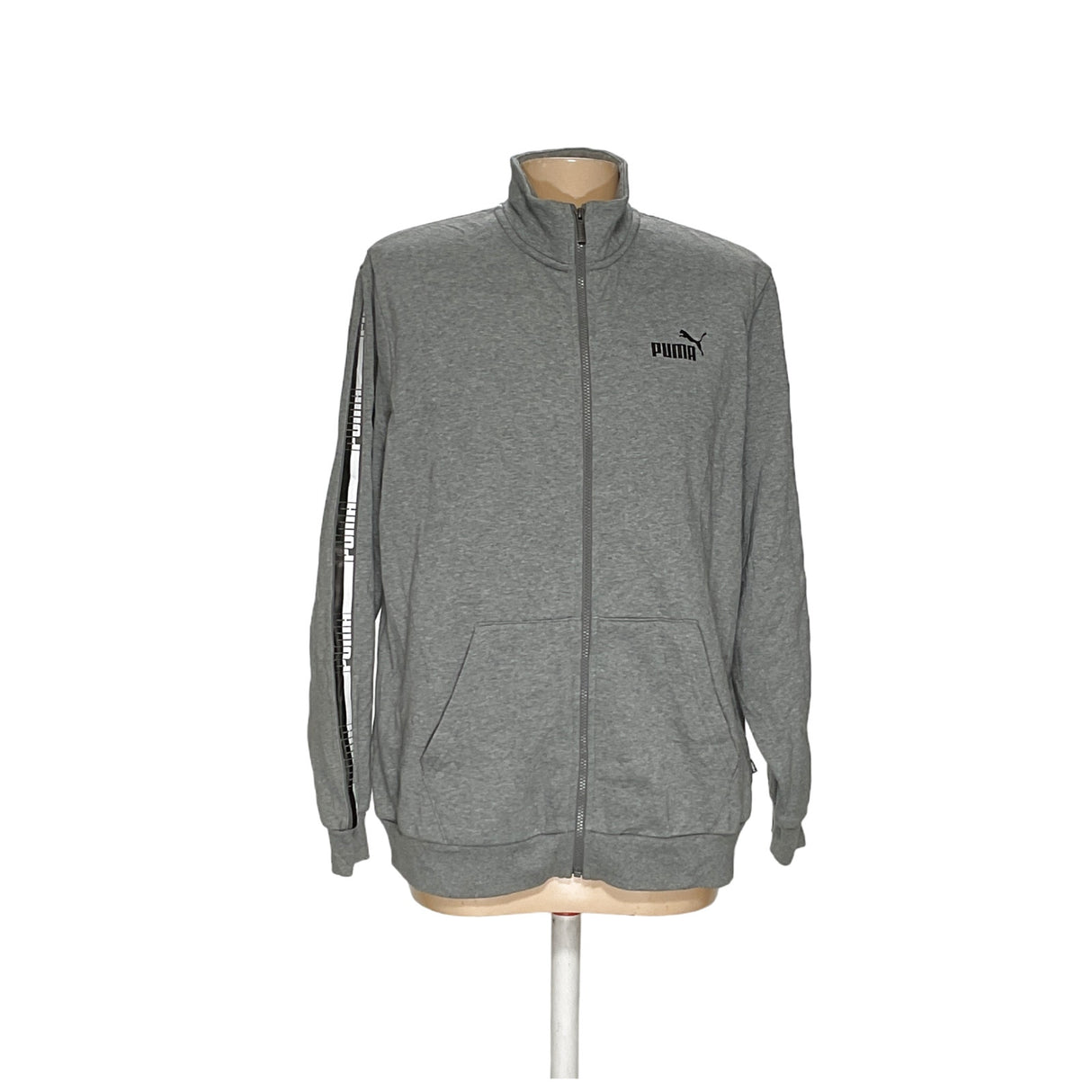 Puma Men's Gray Full Zip Sweater - Size 2XL