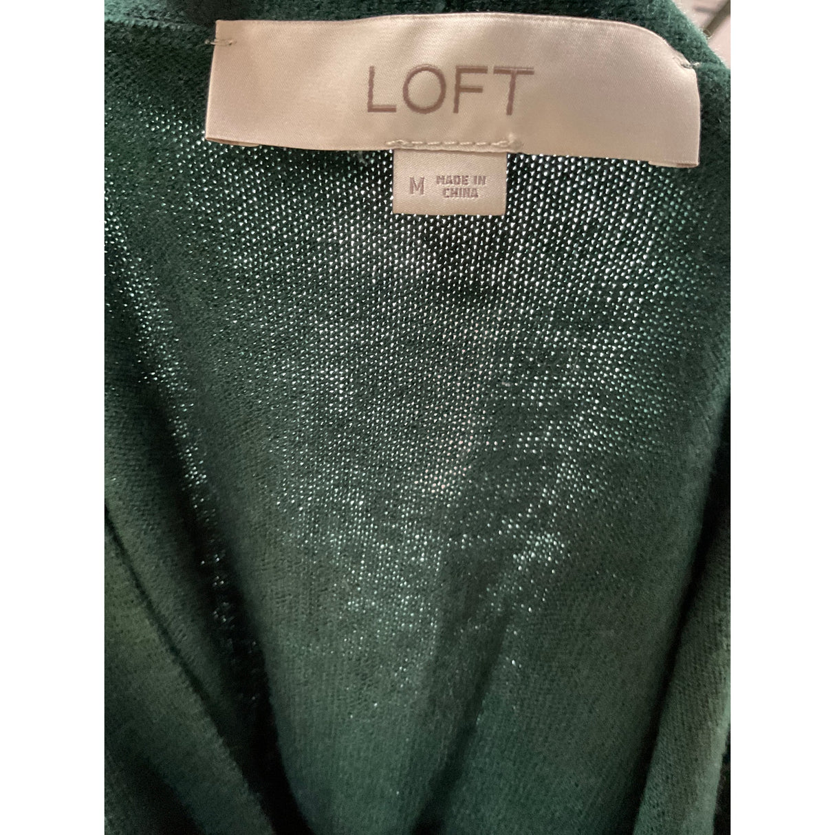 LOFT Green Acrylic Knit Blouse, Size M