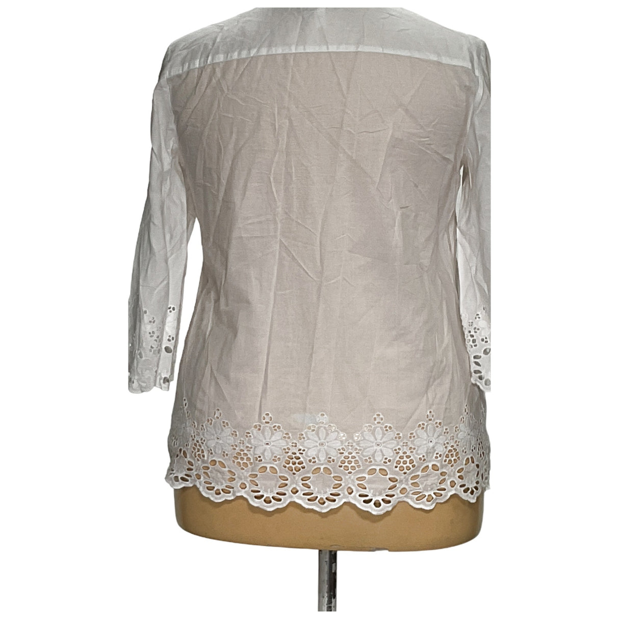 Chico's White Cotton Plus Size Blouse