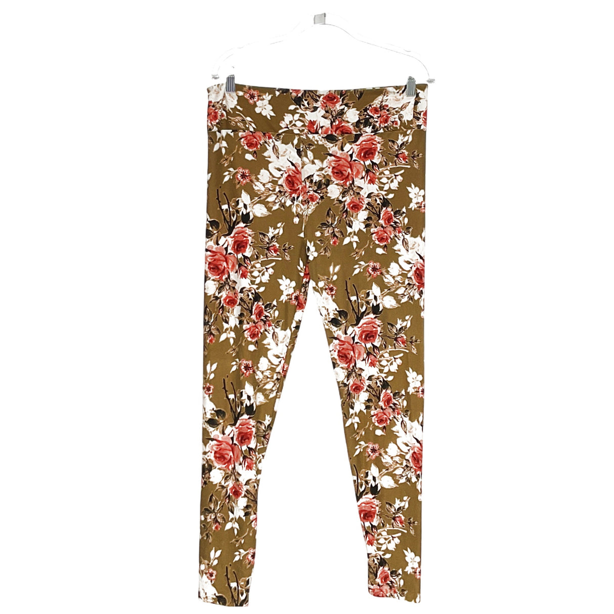 Lularoe Green Floral Activewear Leggings