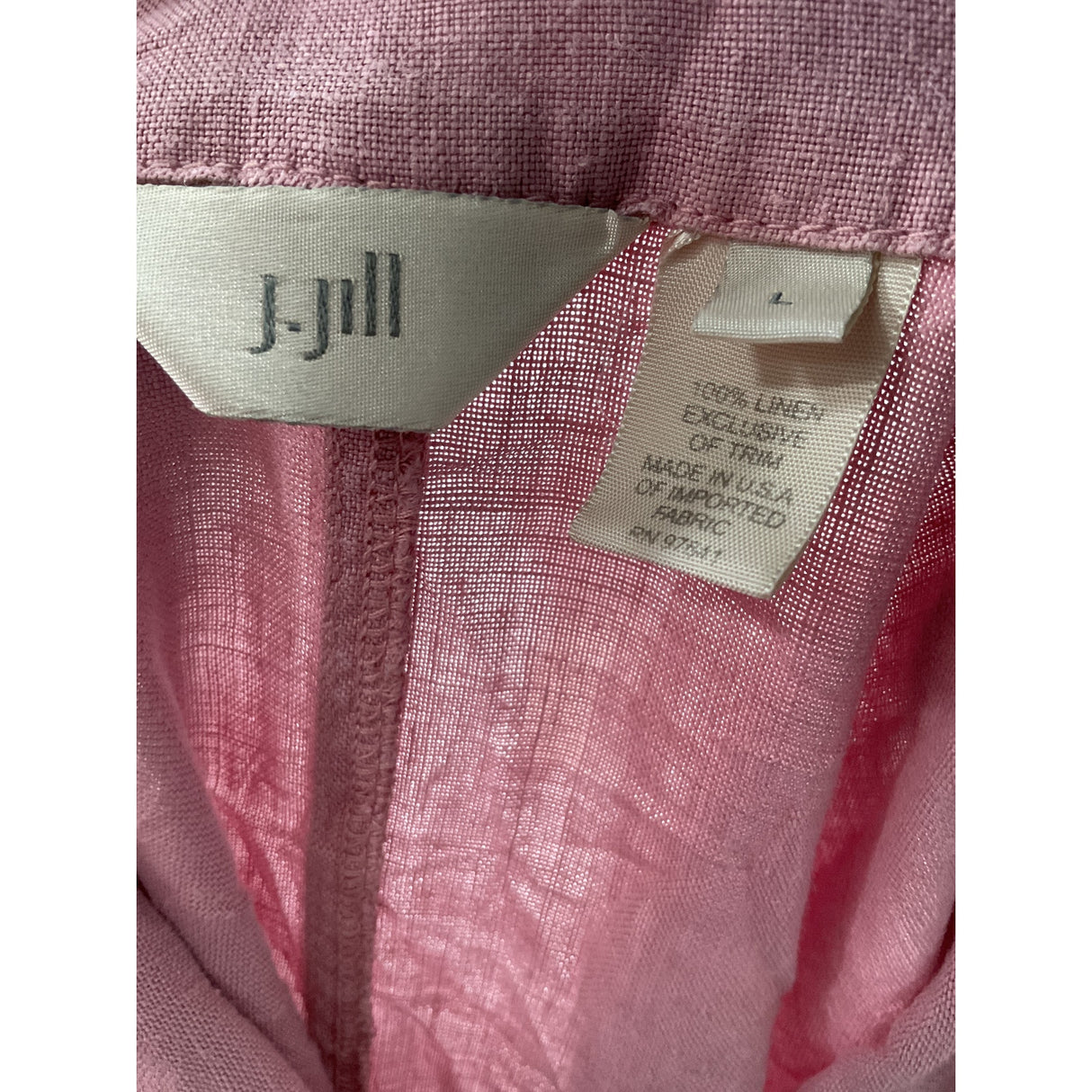 J.JILL Pink Linen Midi Shirt Dress L