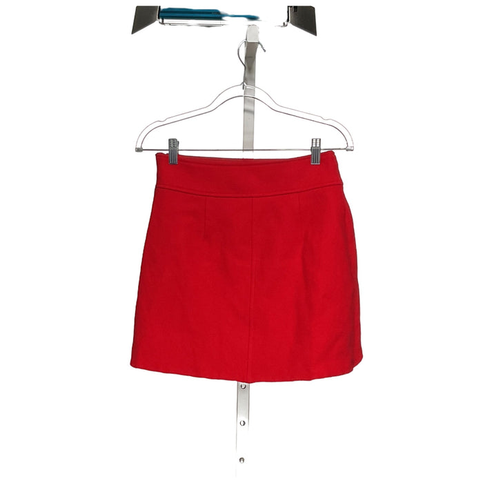 J. CREW Red Wool Mini Skirt