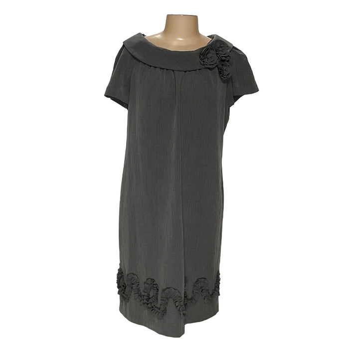 R&M Richards Gray Shift Dress - Size 16