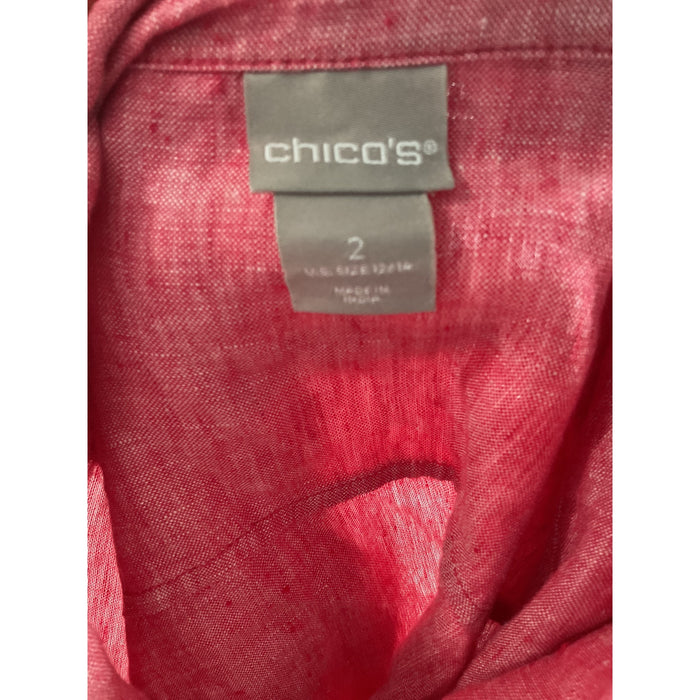 Chico's Pink Linen Shirt Dress