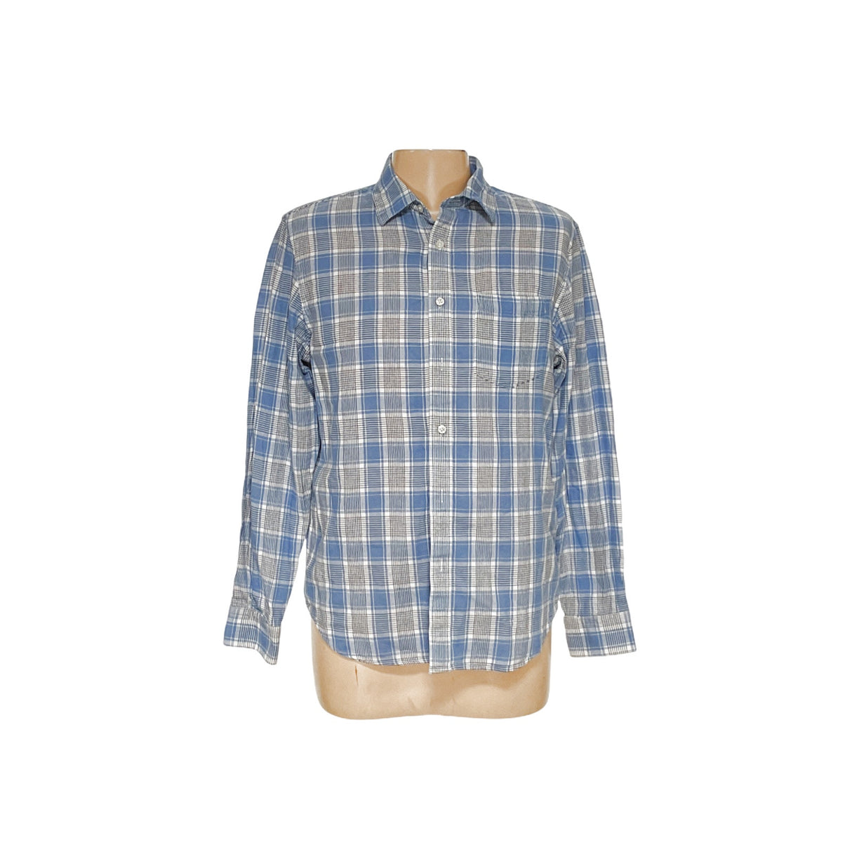 Banana Republic Men's Blue Plaid Shirt (L)