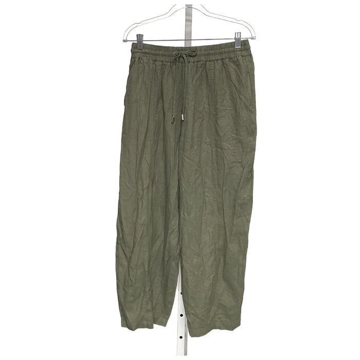 ZARA Green Linen Capri Pants - Women's L