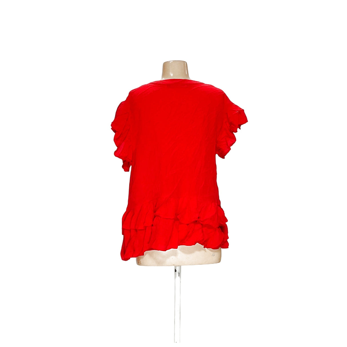 ZARA Red Viscose Blouse XS