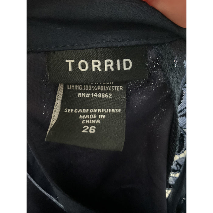 Torrid Blue Cotton Midi Shift Dress - Size 26