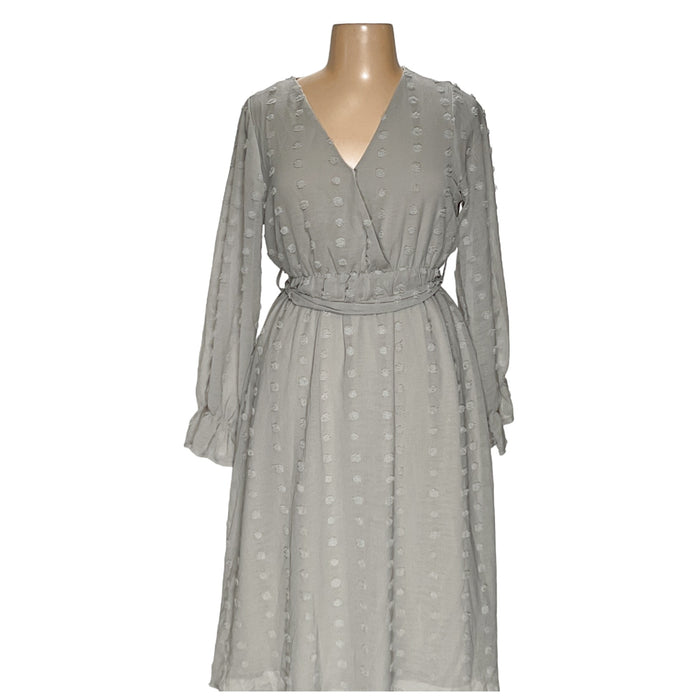 Baltic Born Gray Blouson Midi Dress